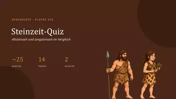 Vorschau - Spiele - Steinzeit-Quiz (14 Fragen zur Alt- und Jungsteinzeit) - Seite 1