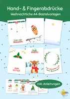 Vorschau - Mal- und Bastelvorlagen - Weihnachtliche A4-Bastelvorlagen (Hand- & Fingerabdrücke) für die Grundschule - Deckblatt