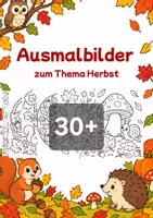 Vorschau - Mal- und Bastelvorlagen - Ausmalbilder Herbst Thema Grundschule Vertretung ausmalen Klasse 1 bis 4 Kunst Jahreszeit herbstlich - Deckblatt