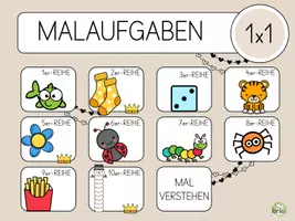 Vorschau - Stundenentwürfe - Digitale Tafel – Malaufgaben & Einmaleins | Interaktive Tafelbilder inkl. Arbeitsblätter & Hefteinträge - Seite 3