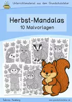 Vorschau - Mal- und Bastelvorlagen - Malvorlagen: Herbst-Mandalas (10 Ausmalbilder) - Deckblatt