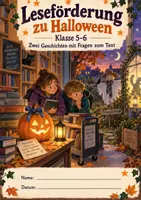 Vorschau - Arbeitsblätter - Leseförderung Klasse 5-6 Thema: Halloween - Deckblatt