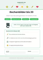 Vorschau - Arbeitsblätter - Mathe Klasse 1/2: Rechenbilder bis 20 – Malen nach Rechenergebnissen - Seite 1