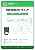 Vorschau - Arbeitsblätter - Mathe Klasse 1/2: Rechenbilder bis 20 – Malen nach Rechenergebnissen - Deckblatt
