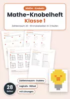 Vorschau - Arbeitsblätter - Mathe-Knobelheft Klasse 1 – Zahlenraum 20 - Deckblatt