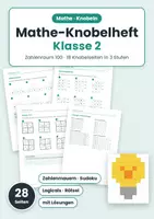 Vorschau - Arbeitsblätter - Mathe-Knobelheft Klasse 2 – Zahlenraum 100 - Deckblatt