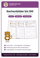 Vorschau - Arbeitsblätter - Mathe Klasse 2: Rechenbilder bis 100 – Malen nach Rechenergebnissen - Deckblatt
