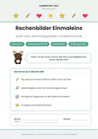 Vorschau - Arbeitsblätter - Mathe Klasse 2/3: Rechenbilder Einmaleins – Malen nach Rechenergebnissen - Seite 1