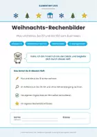 Vorschau - Arbeitsblätter - Mathe Klasse 1/2: Weihnachts-Rechenbilder – Malen nach Rechenergebnissen bis 20 und bis 100 - Seite 1