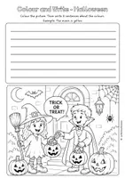 Vorschau - Arbeitsblätter - Halloween Read and Colour | Lesen und Malen | Englisch Arbeitsblätter | inkl. Variante Colour and Write | Klasse 3/4/5/6 | 5 Bilder, 2-fach differenziert I Lesen, Malen und Schreiben für den Englischunterricht im Herbst - Seite 2