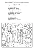 Vorschau - Arbeitsblätter - Halloween Read and Colour | Lesen und Malen | Englisch Arbeitsblätter | inkl. Variante Colour and Write | Klasse 3/4/5/6 | 5 Bilder, 2-fach differenziert I Lesen, Malen und Schreiben für den Englischunterricht im Herbst - Seite 3