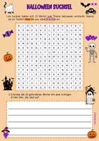 Vorschau - Arbeitsblätter - Halloween Suchsel Wortsalat | Deutsch, DaZ/DaF | 4-fach differenziert mit Lösungen | Klasse 3/4/5/6 | Rätsel, Wortschatz & Rechtschreibung für den Deutschunterricht - Seite 3