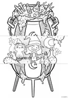 Vorschau - Mal- und Bastelvorlagen - Halloween Klappbilder | 10 kreative Faltbilder & Ausmalbilder | Grundschule - Seite 3