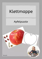 Vorschau - Fördermaterial/Inklusion - Klettmappe Apfelpuzzle, Bestandteile des Apfels - Deckblatt