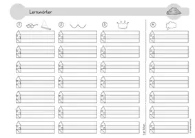 Vorschau - Arbeitsblätter - Blankoversion Lernwörter Klasse 1 - Seite 1