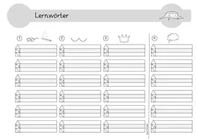 Vorschau - Arbeitsblätter - Blankoversion Lernwörter Klasse 1 - Seite 2
