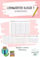 Vorschau - Arbeitsblätter - Blankoversion Lernwörter Klasse 1 - Deckblatt