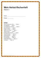 Vorschau - Arbeitsblätter - Herbst-Rechenheft Klasse 3 – 17 Seiten Übungen mit Lösungen - Deckblatt