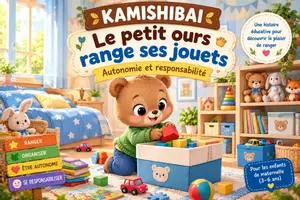 Aperçu - Cartes / Images - Kamishibai – Le petit ours range ses jouets – autonomie et responsabilité - Page de couverture