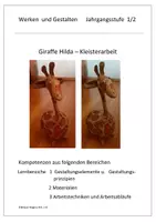 Vorschau - Stundenentwürfe - Plastisches Gestalten- Kleisterarbeit- Giraffe Hilda - Deckblatt