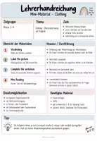 Vorschau - Unterrichtsreihen - Clothes - Unterrichtseinheit Englisch Klasse 2-4 - Seite 1