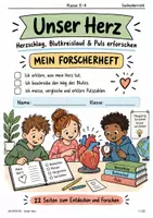 Vorschau - Stundenentwürfe - Herz, Blutkreislauf & Puls – Forscherheft für Klasse 3–4 mit Lösungen - Deckblatt
