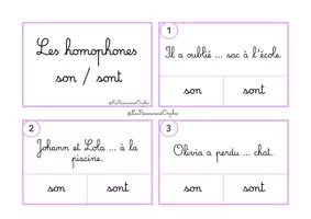 Aperçu - Feuilles d'exercices - Homophones sont et son: ateliers - Page de couverture