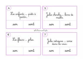 Aperçu - Feuilles d'exercices - Homophones sont et son: ateliers - Page 1