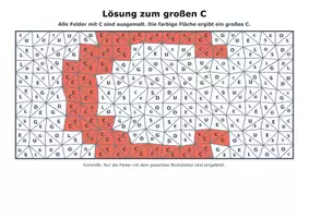 Vorschau - Mal- und Bastelvorlagen - Buchstaben Mosaik C und c mit Lösungen - Seite 2