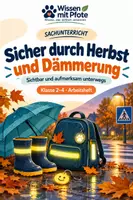 Vorschau - Arbeitsblätter - Sicher durch Herbst und Dämmerung | Klasse 2–4 - Deckblatt