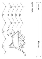Vorschau - Arbeitsblätter - Graphomotorik / Schwungübung / Nachspuren / Schulgarten / Garten / KITA / Anfangsunterricht - Seite 1