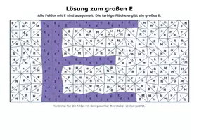 Vorschau - Arbeitsblätter - Buchstaben Mosaik E und e mit Lösungen - Seite 2