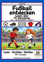 Vorschau - Arbeitsblätter - FC Barcelona Fußball Leseheft und Schreibheft, Leseförderung, Textverständnis und Lösungen - Deckblatt