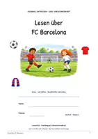 Vorschau - Arbeitsblätter - FC Barcelona Fußball Leseheft und Schreibheft, Leseförderung, Textverständnis und Lösungen - Seite 1