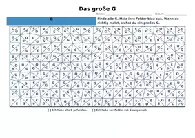 Vorschau - Arbeitsblätter - Buchstaben Mosaik G und g mit Lösungen - Seite 1