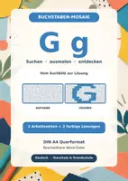 Vorschau - Arbeitsblätter - Buchstaben Mosaik G und g mit Lösungen - Deckblatt