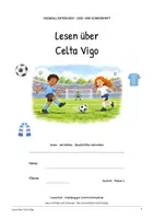 Vorschau - Arbeitsblätter - Celta Vigo Fußball Leseheft und Schreibheft, Leseförderung, Textverständnis und Lösungen - Seite 1