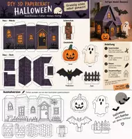 Vorschau - Mal- und Bastelvorlagen - Pop Up Halloween Gruselhaus_VKL mit Herz - Seite 3