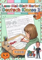 Vorschau - Arbeitsblätter - LESE-MAL-BLATT HERBST Deutsch Klasse 2 - Deckblatt
