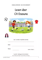Vorschau - Arbeitsblätter - CA Osasuna Fußball Leseheft und Schreibheft, Leseförderung, Textverständnis und Lösungen - Seite 1