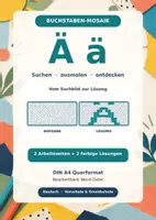 Vorschau - Mal- und Bastelvorlagen - Buchstaben Mosaik Ä und ä mit Lösungen - Deckblatt