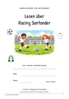 Vorschau - Arbeitsblätter - Racing Santander Fußball Leseheft und Schreibheft, Leseförderung, Textverständnis und Lösungen - Seite 1