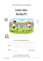Vorschau - Arbeitsblätter - Sevilla FC Fußball Leseheft und Schreibheft, Leseförderung, Textverständnis und Lösungen - Seite 1