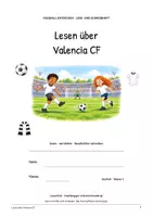 Vorschau - Arbeitsblätter - Valencia CF Fußball Leseheft und Schreibheft, Leseförderung, Textverständnis und Lösungen - Seite 1