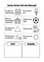 Vorschau - Arbeitsblätter - Fakt oder Meinung Grundschule Deutsch – Medienkompetenz Sachtexte Klasse 3-4 - Deckblatt