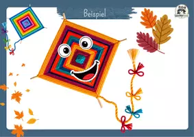 Vorschau - Mal- und Bastelvorlagen - Herbstdrachen aus Wolle weben | Weben, Kunst, Grundschule, Herbst | Bastelanleitung mit Tafelvorlage für Klasse 3 und Klasse 4 - Seite 2