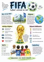 Vorschau - Arbeitsblätter - Lernplakat + Arbeitsblätter zum Thema "FIFA" + Lösung & MP3 + Infografik - Deckblatt