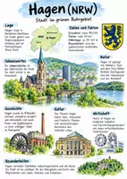 Vorschau - Arbeitsblätter - Lernplakat + Arbeitsblätter zum Thema "Hagen" + Lösung & MP3 + Mindmap + Infografik - Deckblatt