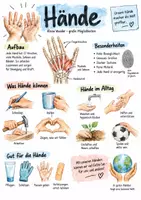 Vorschau - Arbeitsblätter - Lernplakat + Arbeitsblätter zum Thema "Hand" + Lösung & MP3 + Infografik - Deckblatt