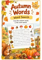 Vorschau - Arbeitsblätter - Suchsel zu Autumn Words🍂 - Deckblatt